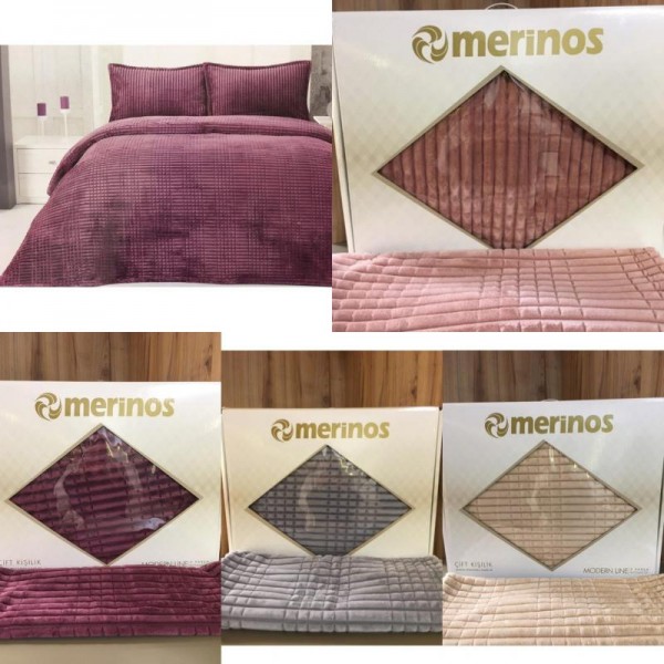 Merinos Modern Line 2 Parça Tek Kişilik Battaniye Seti Merinos Modern Line 2 Parça Tek Kişilik Battaniye Seti